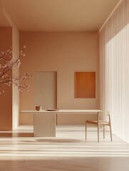 Wall Mural - Dining room in modern style, minimalist design, copy space. Website images