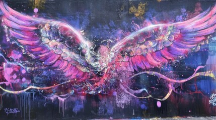 Wall Mural - Abstract Wings Mural.