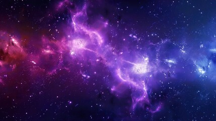 Wall Mural - stunning cosmic scene featuring vibrant purple and pink nebulae amidst a deep starry sky, illustrati