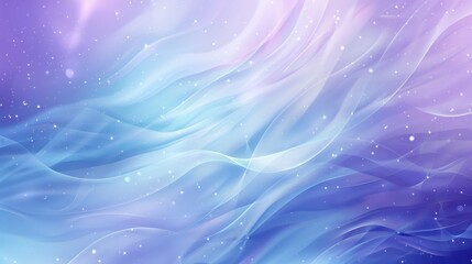 Wall Mural - ethereal abstract background with soft waves and sparkling particles in shades of blue and purple fo