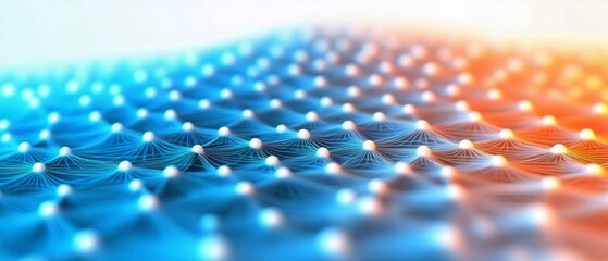 Wall Mural - colorful visualization of a network with nodes and lines connecting them, creating depth
