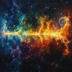 Wall Mural - cosmic energy flow deep space digital art nebula abstract universe