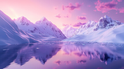 Wall Mural - breathtaking digital landscape fjord