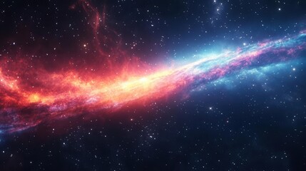 Wall Mural - luminous comet blazing across the cosmos, trailing iridescent particles and ethereal gases against d