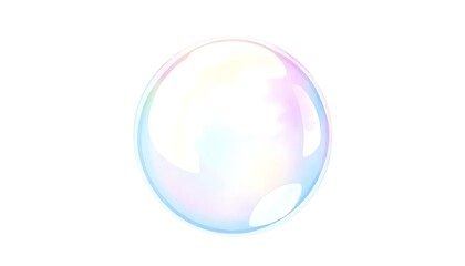 Leinwandbilder - A soap bubble illustrated in a watercolor cut-out style, with soft, translucent colors and subtle reflections, isolated on a white background