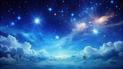 Wall Mural - celestial dreamscape a night sky filled with sparkling stars and soft, dreamlike clouds