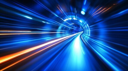 Wall Mural - a striking depiction of technology and progress with a blue light streak.