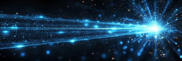 Wall Mural - dynamic digital wave technology in blue hue
