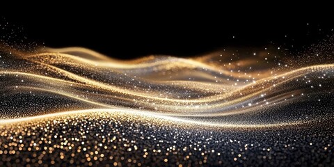 Wall Mural - abstract design featuring shimmering gold light on a dark backdrop.