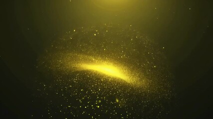 Wall Mural - sleek and elegant animation of bright yellow 3D video particles floating gracefully in a cyber inspired space forming a minimalistic yet sophisticated visual background