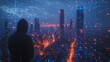 © Teeraphon - Hacker are planning to hack and attack networks and cyber security systems.Smart digital city with connection Innovation network reciprocity over the cityscape
