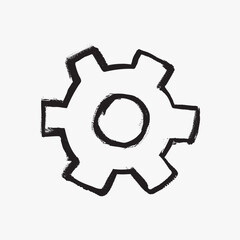 Poster - Cogwheel gear business doodle illustration vector