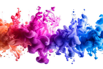 Poster - colorful paint splashes isolated on white background