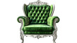 © Carlet - green velvet armchair tufted back design luxury decor white background png