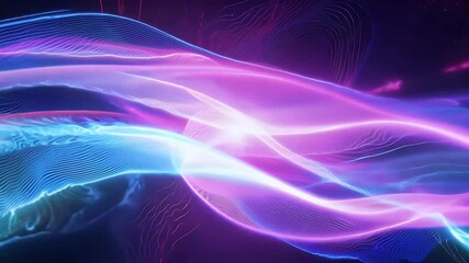 Wall Mural - visually captivating animation featuring vibrant plasma like energy waves flowing seamless video ly in a futuristic abstract background designed for digital motion projects and creative displays