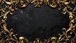 © lisa - Ornate Golden Frame Against Dark Background