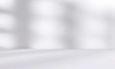 Wall Mural - abstract white studio room with light and shadow from window background for product display presenta