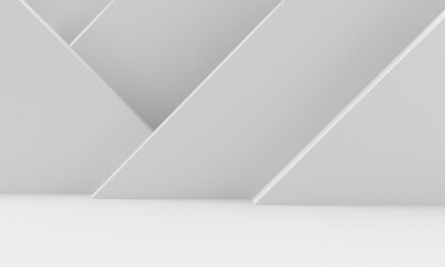 Wall Mural - Architecture background geometric arched interior 3d render