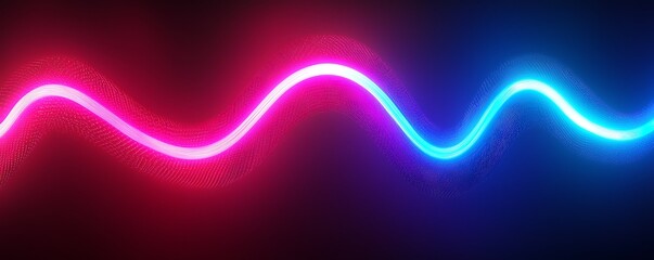Wall Mural - wavy line abstract background with glowing pink, blue, and red neon light in the ultraviolet spectru
