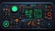 © Sawat - A high-tech dashboard interface with illuminated controls and futuristic design.