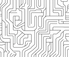Leinwandbilder - Abstract black and white maze pattern.