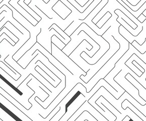 Leinwandbilder - Abstract grayscale maze pattern background.