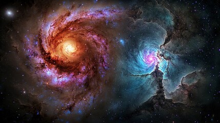 Leinwandbilder - Swirling luminous galaxy abstract forms cosmic space digital art universe cosmic viewpoint stellar concept