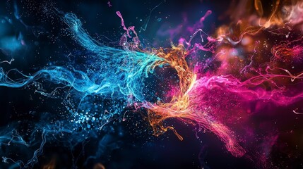 Aufkleber - Dynamic light show synchronization with music beats nightclub digital art urban scene abstract view vibrant experience