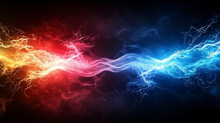 Fototapete - Vibrating lines of light pulsating in synchrony digital abstract colorful energy dark background dynamic visuals