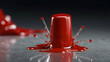 © beehu - red lipstick on white background ai