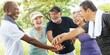 © Rawpixel.com - Group of diverse seniors enjoying outdoor exercise, smiling and bonding. Elderly friends, diverse seniors, outdoor fun, and exercise togetherness. Group of elderly people friends in park.