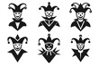 © Gd Borkot - Set of Black and White Jester Icons