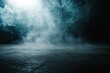 © ffunn - Dark room with a concrete floor and smoke in the background, for product presentation