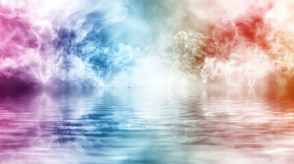 Aufkleber - Floating hues blending abstract serenity tranquil waters digital art colorful environment artistic viewpoint