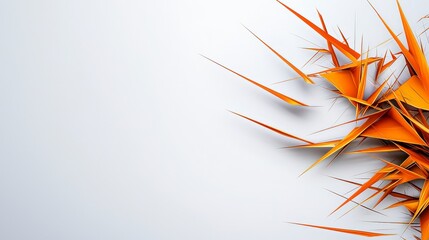 Fototapete - Dynamic abstract orange edges intruding minimal space artistic visualization modern art high contrast creative perspective