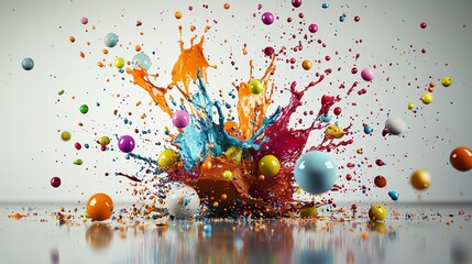 Leinwandbilder - Vibrant color splash event studio setting abstract art bright environment close-up view creative expression