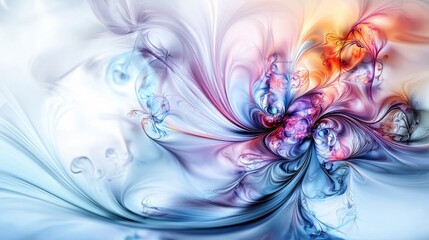 Leinwandbilder - Abstract swirls and shapes in soft muted tones digital art creative space modern design top-down view artistic expression