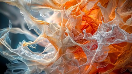 Aufkleber - Intricate meandering lines overlapping in soft gradients abstract art digital creation ethereal atmosphere close-up view