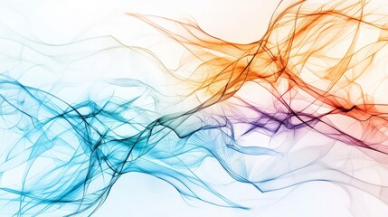 Poster - Intricate meandering lines overlapping in soft gradient abstract art digital design contemporary style artistic viewpoint