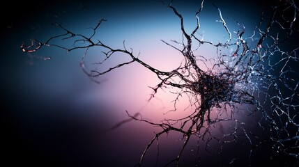 Poster - Dynamic neuro-inspired structure abstract art studio visual exploration close-up sharp contrast in design