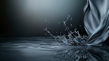 Aufkleber - Fluid motion of water and fabric serene environment abstract art tranquil atmosphere minimalist viewpoint