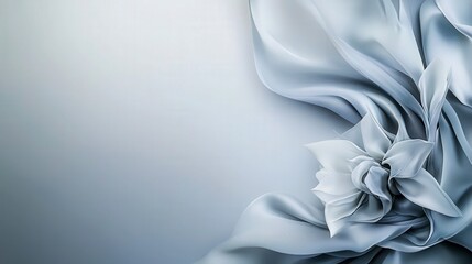 Leinwandbilder - Soft gray tones unfolding silk fabric minimalist background artistic design serene environment close-up abstract elegance