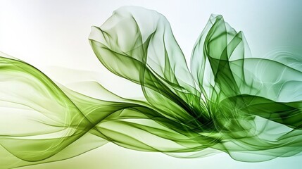 Aufkleber - Soft translucent green planes overlapping in abstract art digital artwork nature inspired serene environment aesthetic view