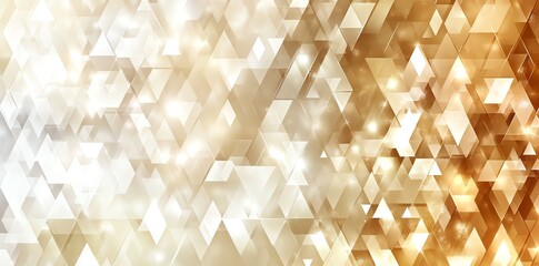 Canvas Print - golden triangular mosaic: a sparkling abstract background