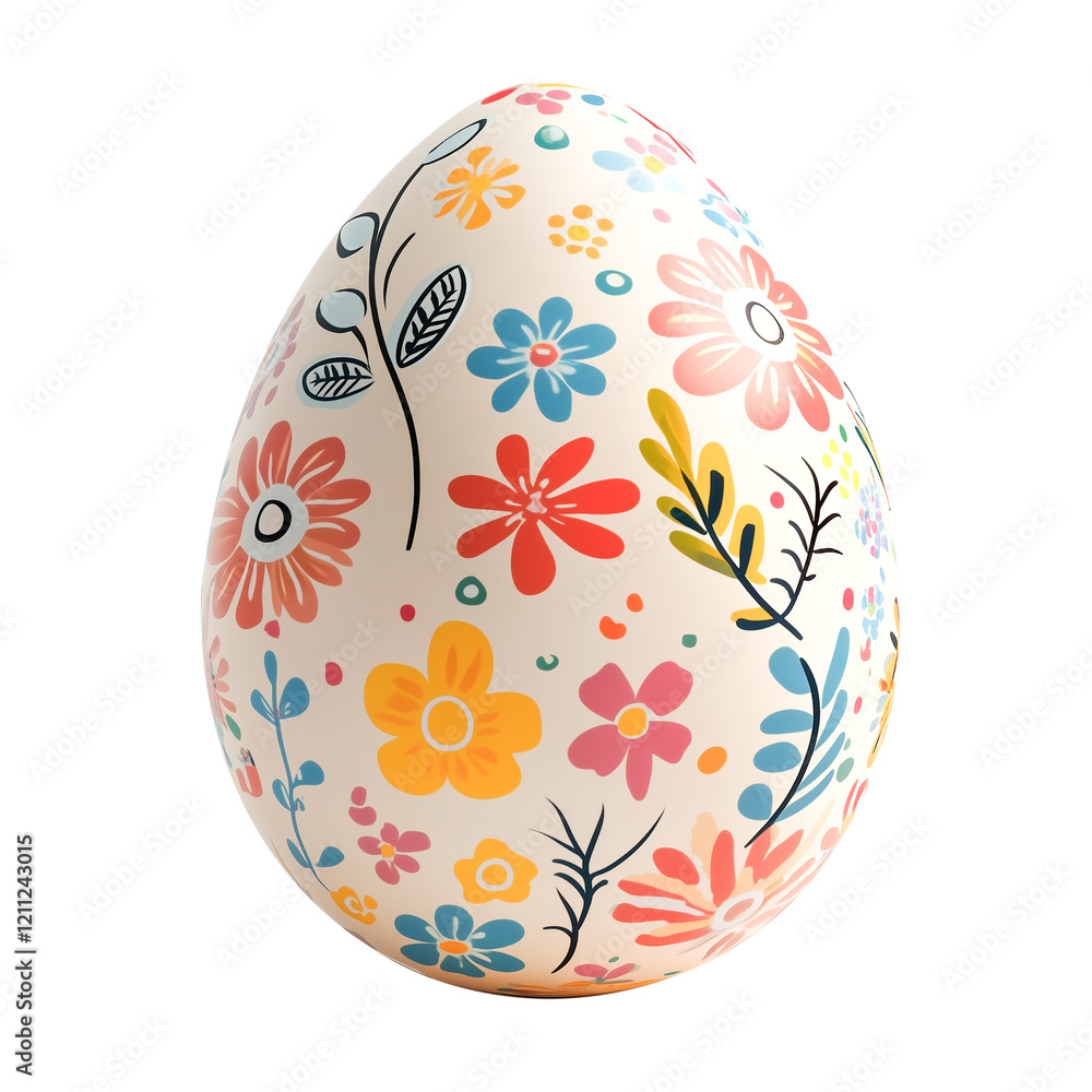 easter egg with ornament, isolated on transparent background ...