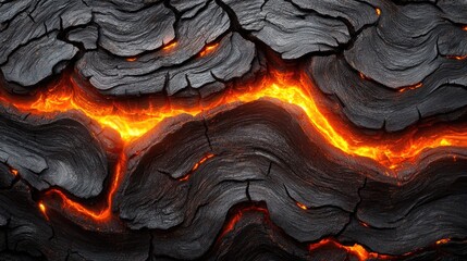 Sticker - Glowing Lava Flow Cracking Through Hardened Lava Rock