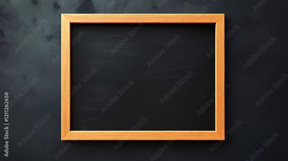 Blank blackboard with vintage wooden frame