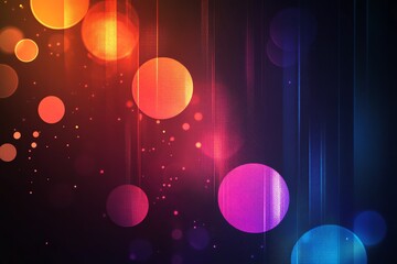 Canvas Print - abstract bokeh circles: a vibrant, warm, and dark artistic design