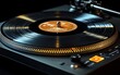 © ABIDZAR ALFAREZ - Close-up of a vinyl record spinning on a turntable.