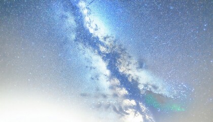 Wall Mural - celestial milky way galaxy streak across a starry night sky with scattered clouds, perfect for cosmic inspired designs and prints

